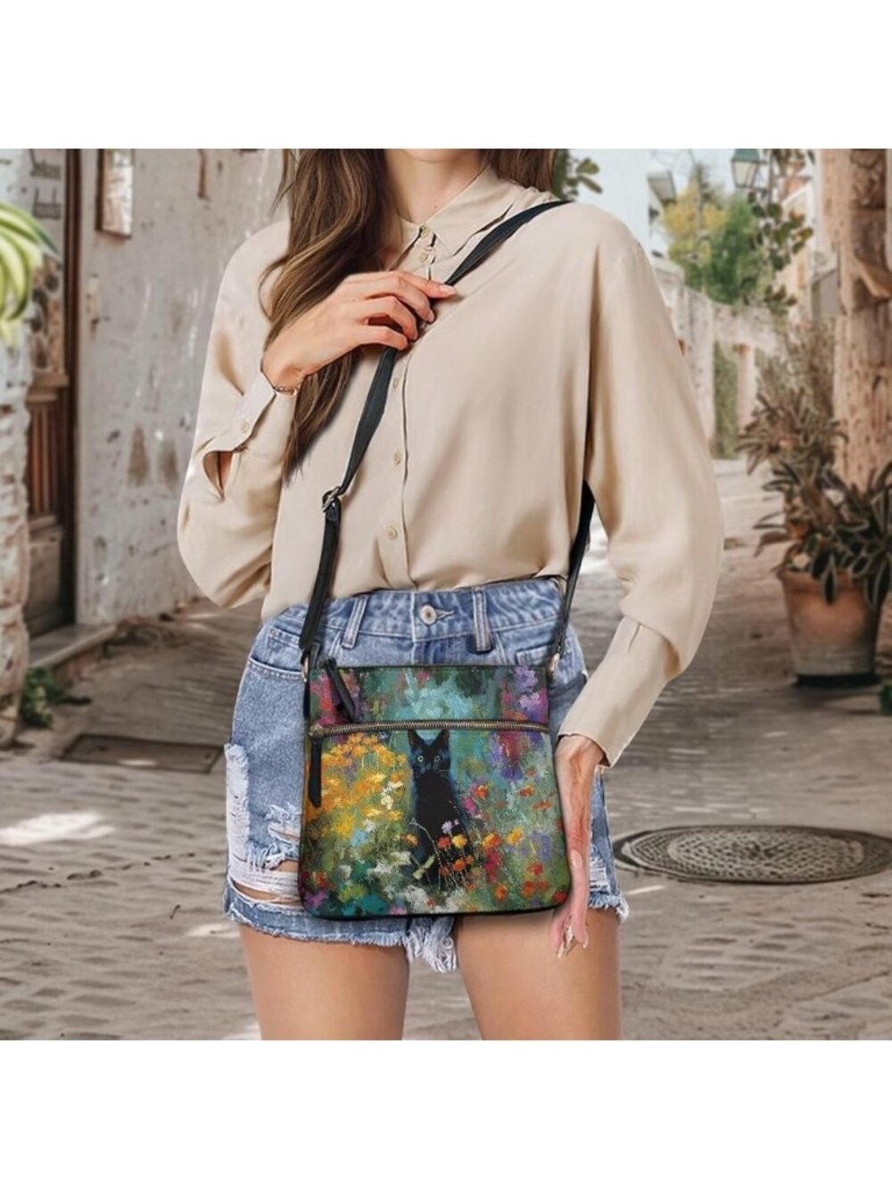 Vintage Leather Hobo Bag for Women | Multi-Pocket Travel Sling Purse, Stylish - Picture 5 of 7